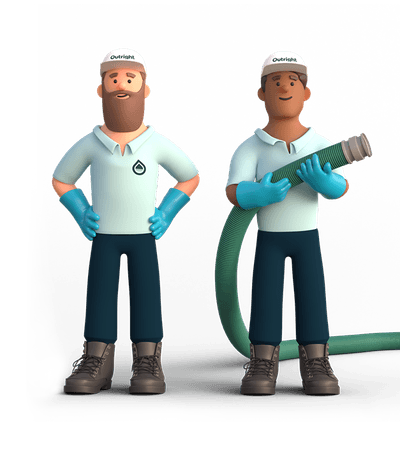 Outright Septic technician with pump truck